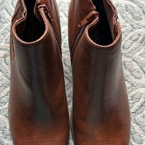 Kim Rogers Textured Brown Ankle Booties